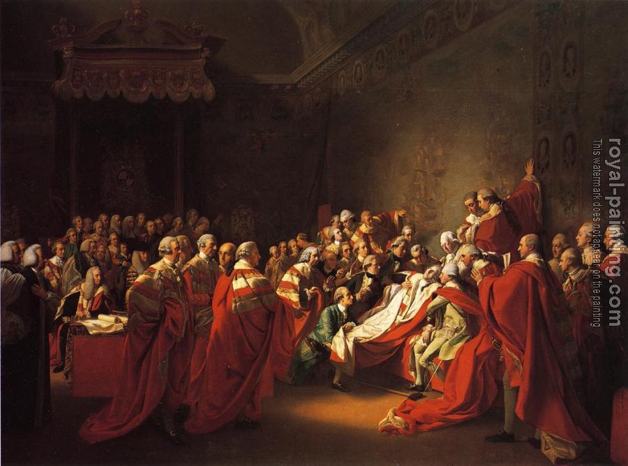 John Singleton Copley : The Collapse of the Earl of Chatham in the House of Lords (The Death of the Earl of Chatham)